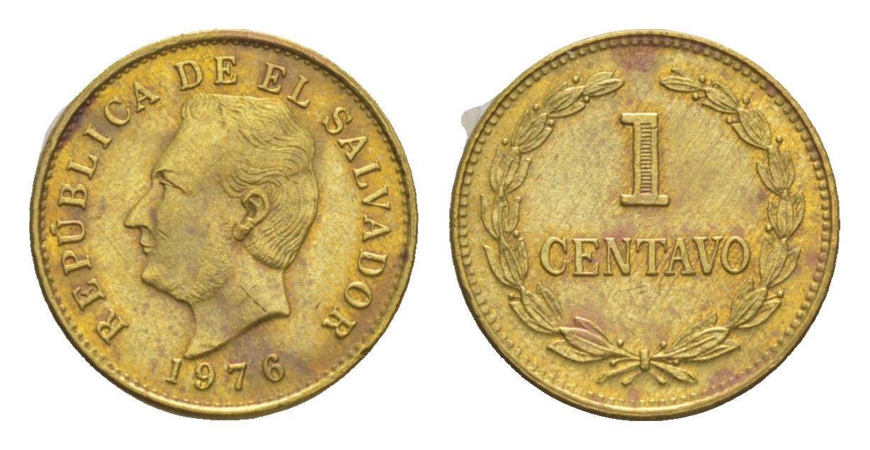 Сальвадор 1 сентаво 1976 KM 135.2 латунь 4644-224