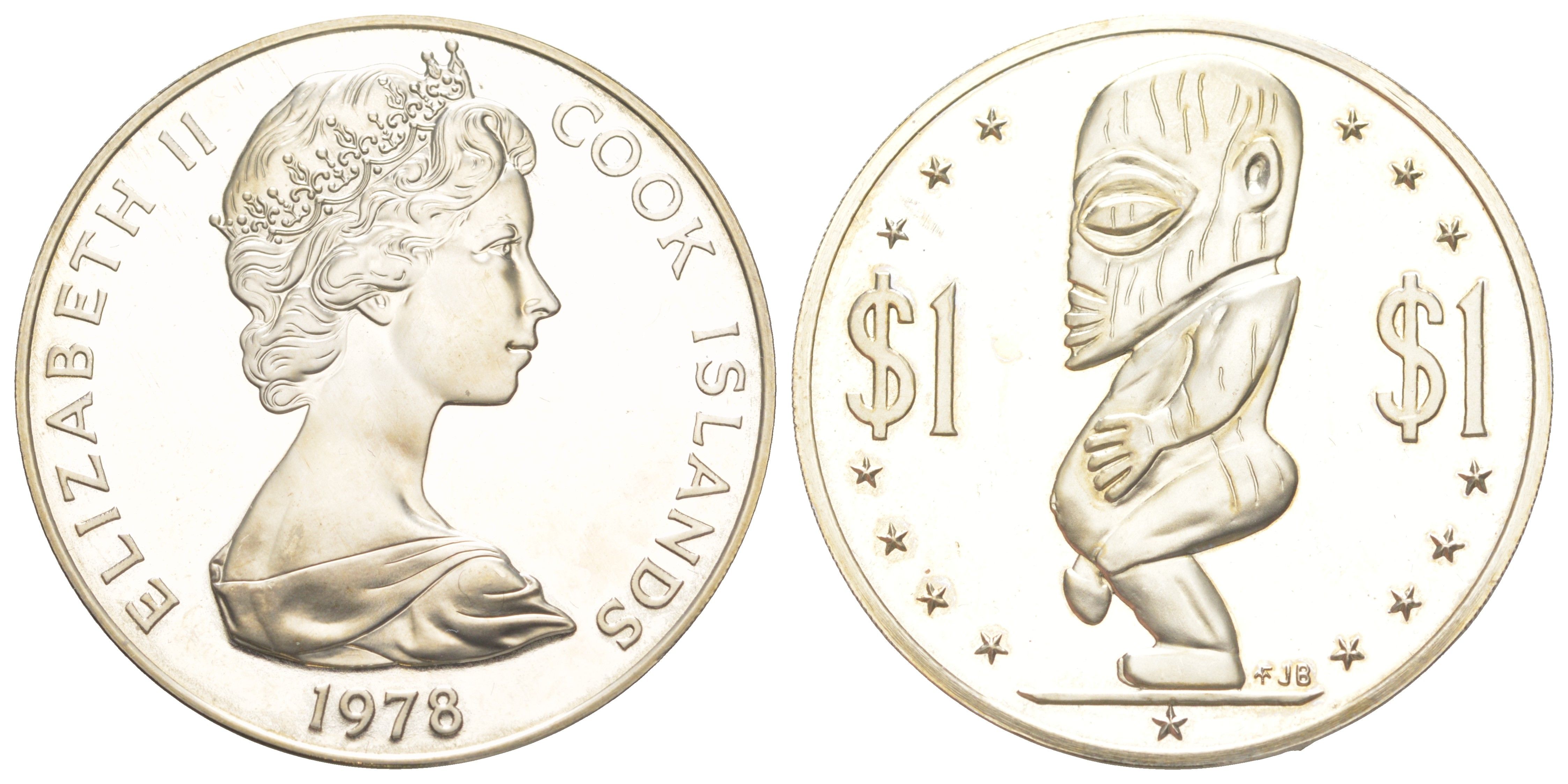 Острова Кука 1 доллар 1978 250 лет со дня рождения Джеймса Кука, тираж 6.287 экземпляров KM 7a медно-никель PROOF 1525-744