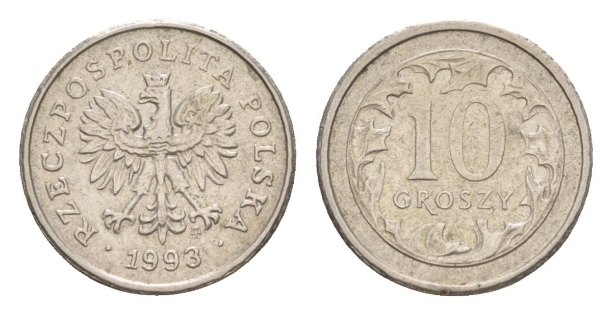 Польша 10 грошей 1993 Y 279 медно-никель 4625-728