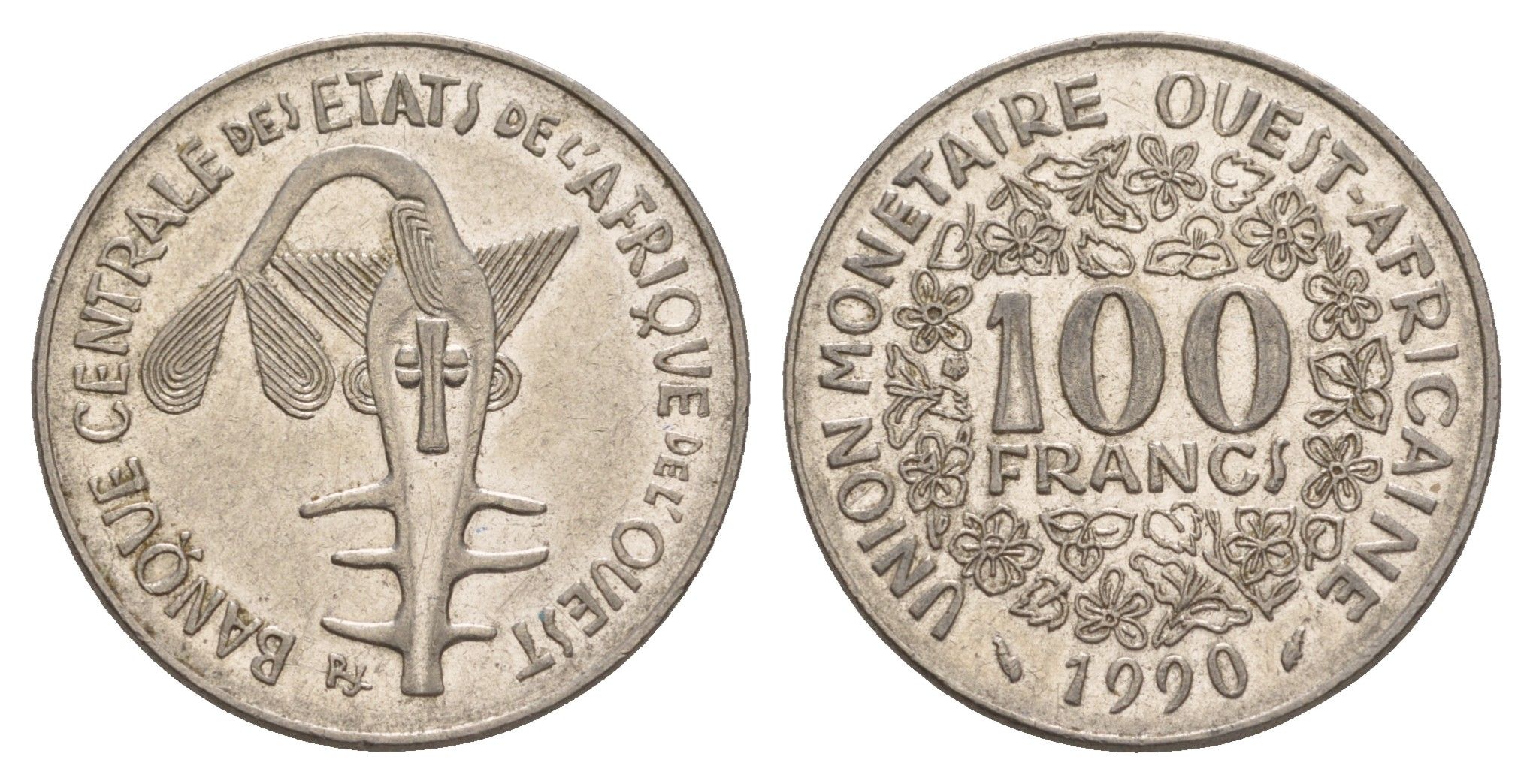 Западная Африка (BCEAO) 100 франков 1990 KM 4 никель 4656-927