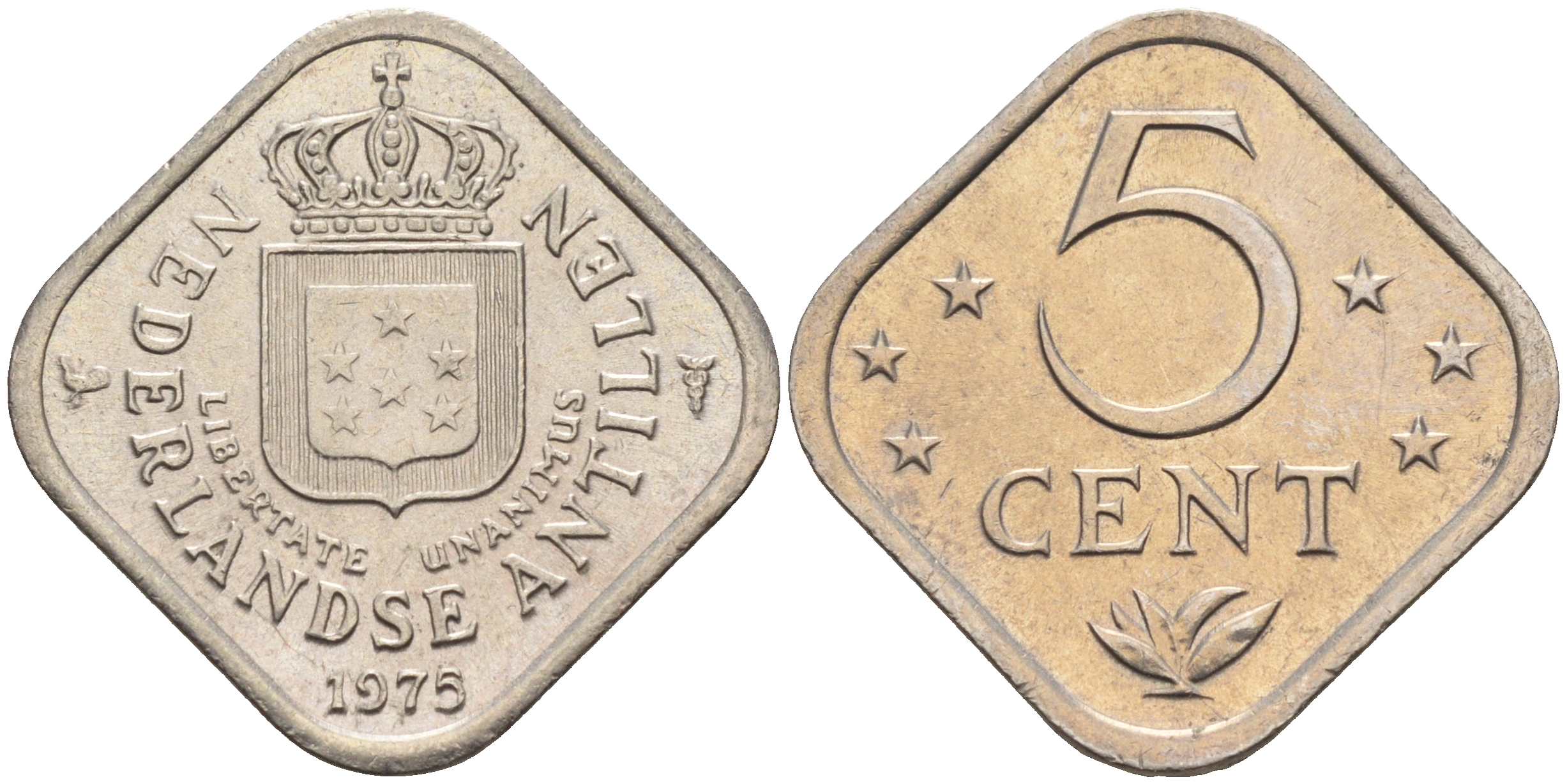 Нидерландские Антилы 5 центов 1975 Юлиана (1948-1980) KM 13 медно-никель 4595-435