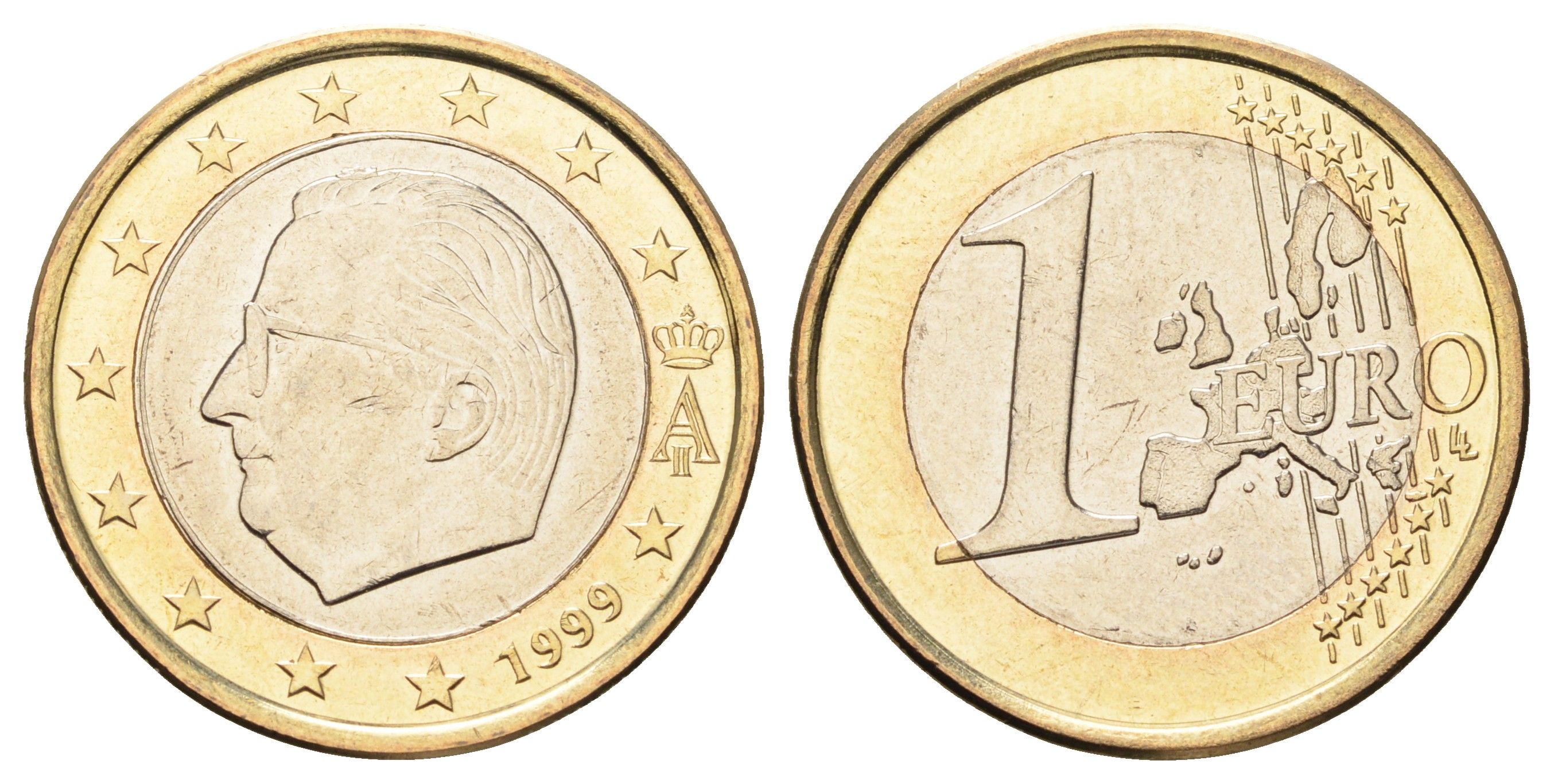 Бельгия 1 евро 1999 Альберт II (1993-2013) KM 230 биметалл UNC 4654-423