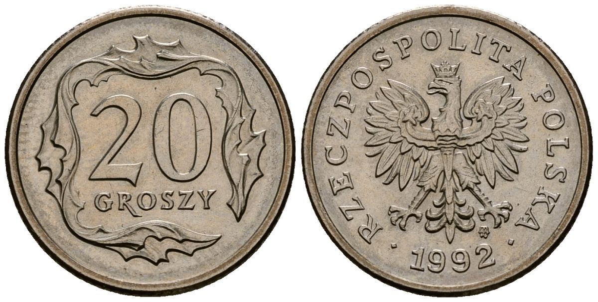 Польша 20 грошей 1992 Y 280 медно-никель 4164-967
