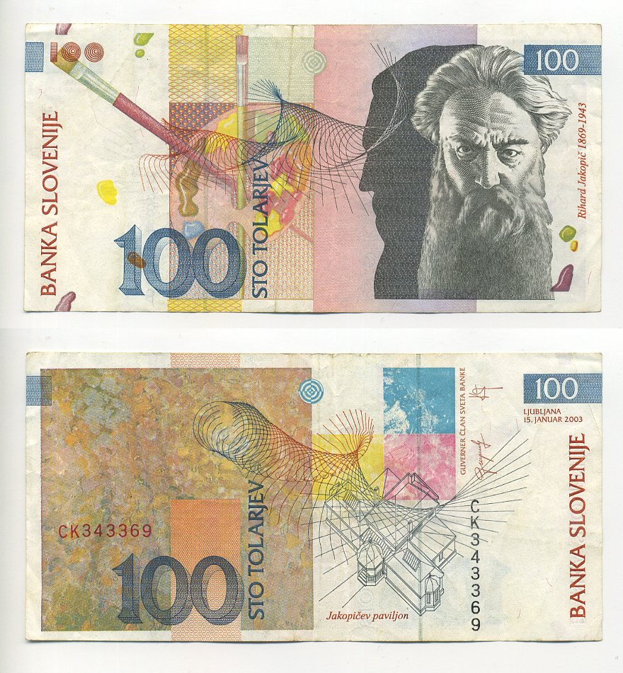 СЛОВЕНИЯ 100 ТОЛАРОВ 2003 Pick 28 бумага 7218-15-3