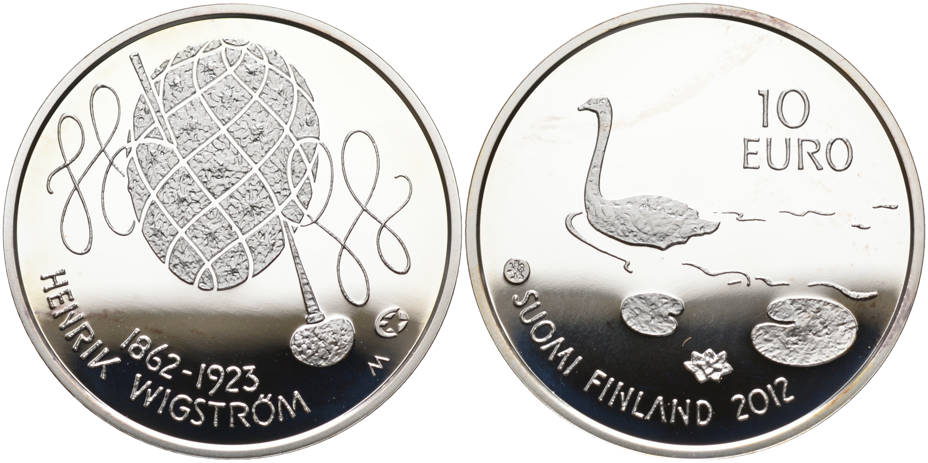 Финляндия 10 евро 2012 Хенрик Иммануэль Вигстрём, ювелир KM 179 серебро  PROOF 00-000-00