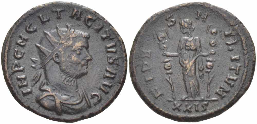 Римская Империя аврелианиан 275 Тацит FIDES MILITVM Рим Good Very fine RIC 87 бронза 1073-17-24