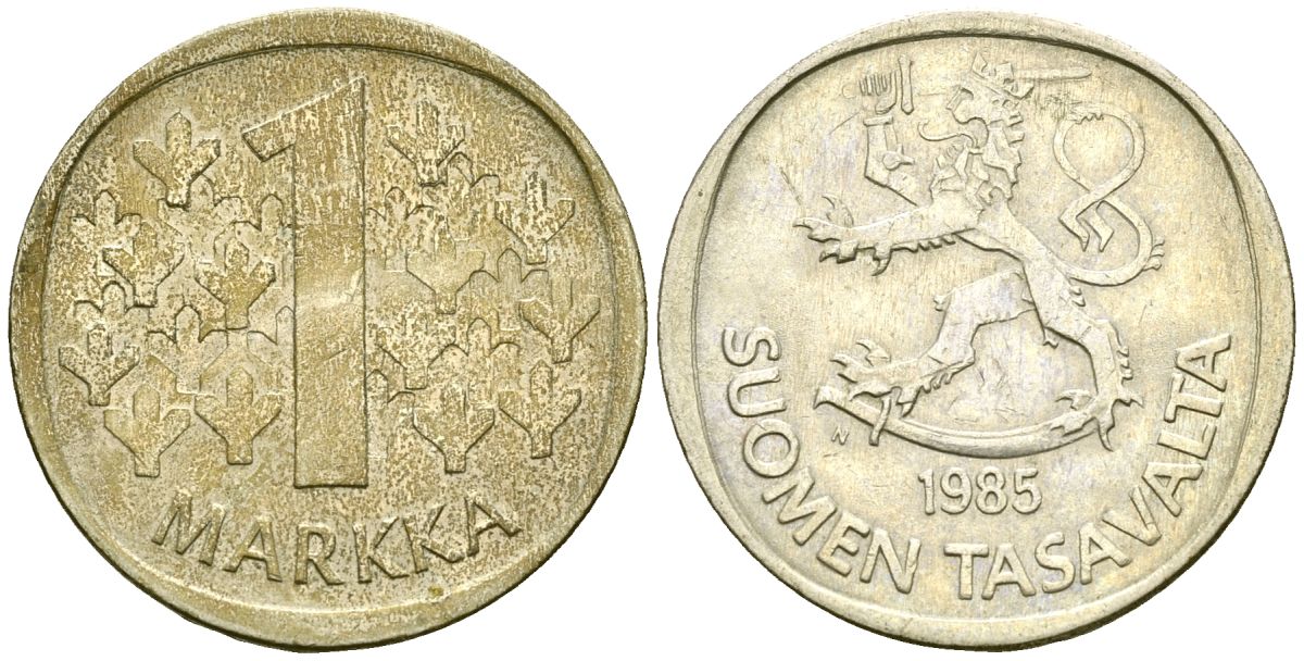 Финляндия 1 марка 1985 KM 49a медно-никель 4172-247