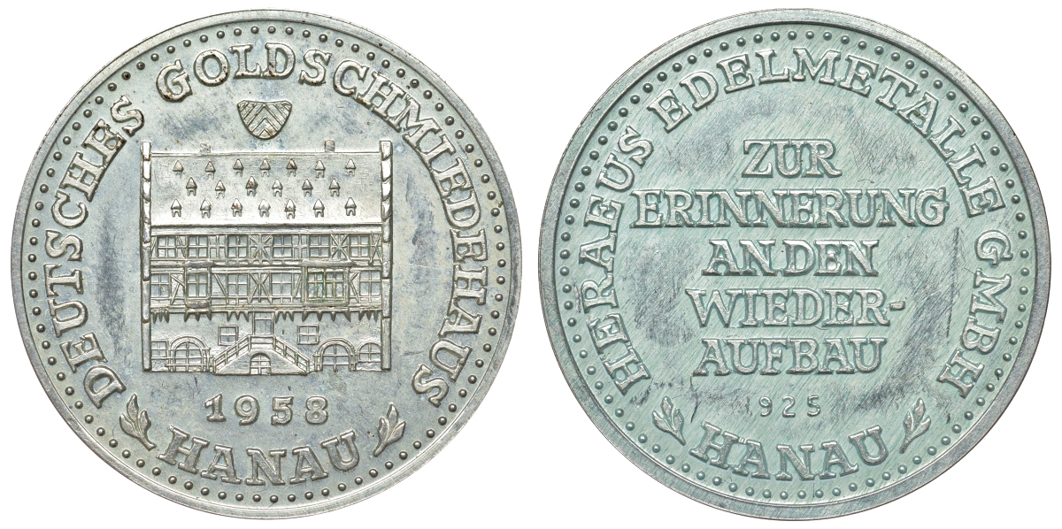 Германия жетон ND на реконструкцию Гольдшмидехауза (музея ювелирного искусства) в Ханау, Гессен серебро 4121-246