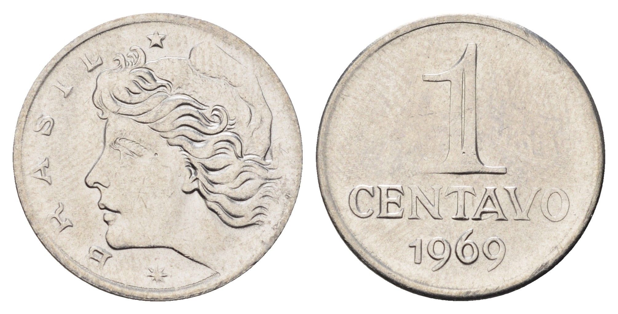 Бразилия 1 сентаво 1969 KM 575.2 нержавеющая сталь UNC 4682-437