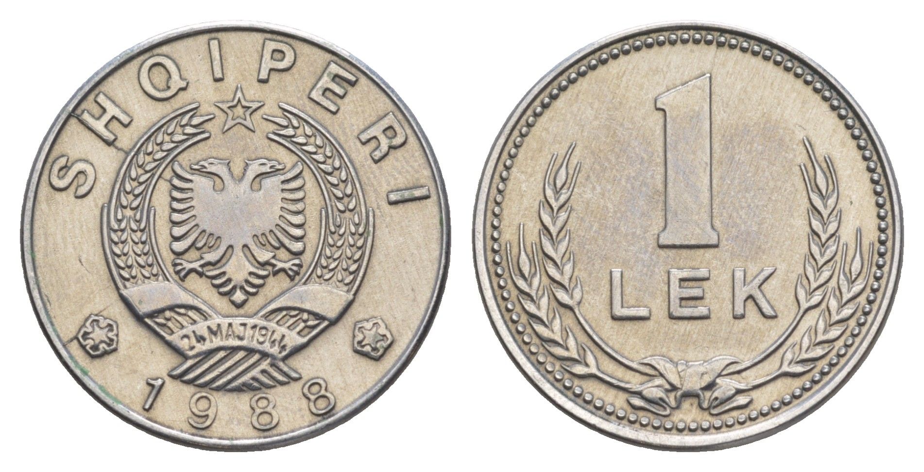 Албания 1 лек 1988 KM 74 алюминий UNC 4646-1042