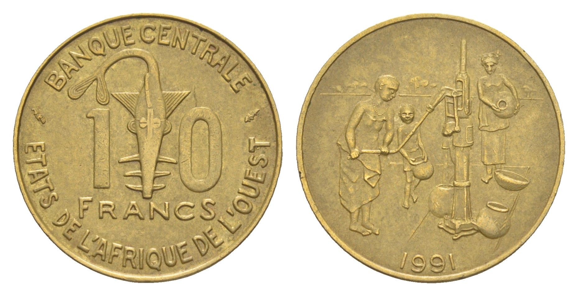 Западная Африка (BCEAO) 10 франков 1991 KM 10 медь алюминий никель 4612-755