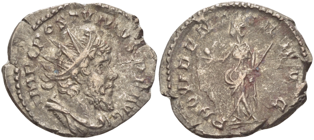 Римская Империя (императоры в Галлии) антониниан 260 - 269 Постум. IMP C POSTVMVS P F AVG / PROVIDENTIA AVG, Провиденция, держащая скипетр и сферу, Колония Агриппины, Good Very fine RIC 323 биллон 1073-13-47