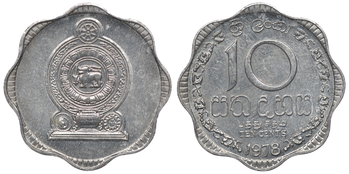 Шри-Ланка 10 центов 1978 KM 140 a алюминий 4118-424