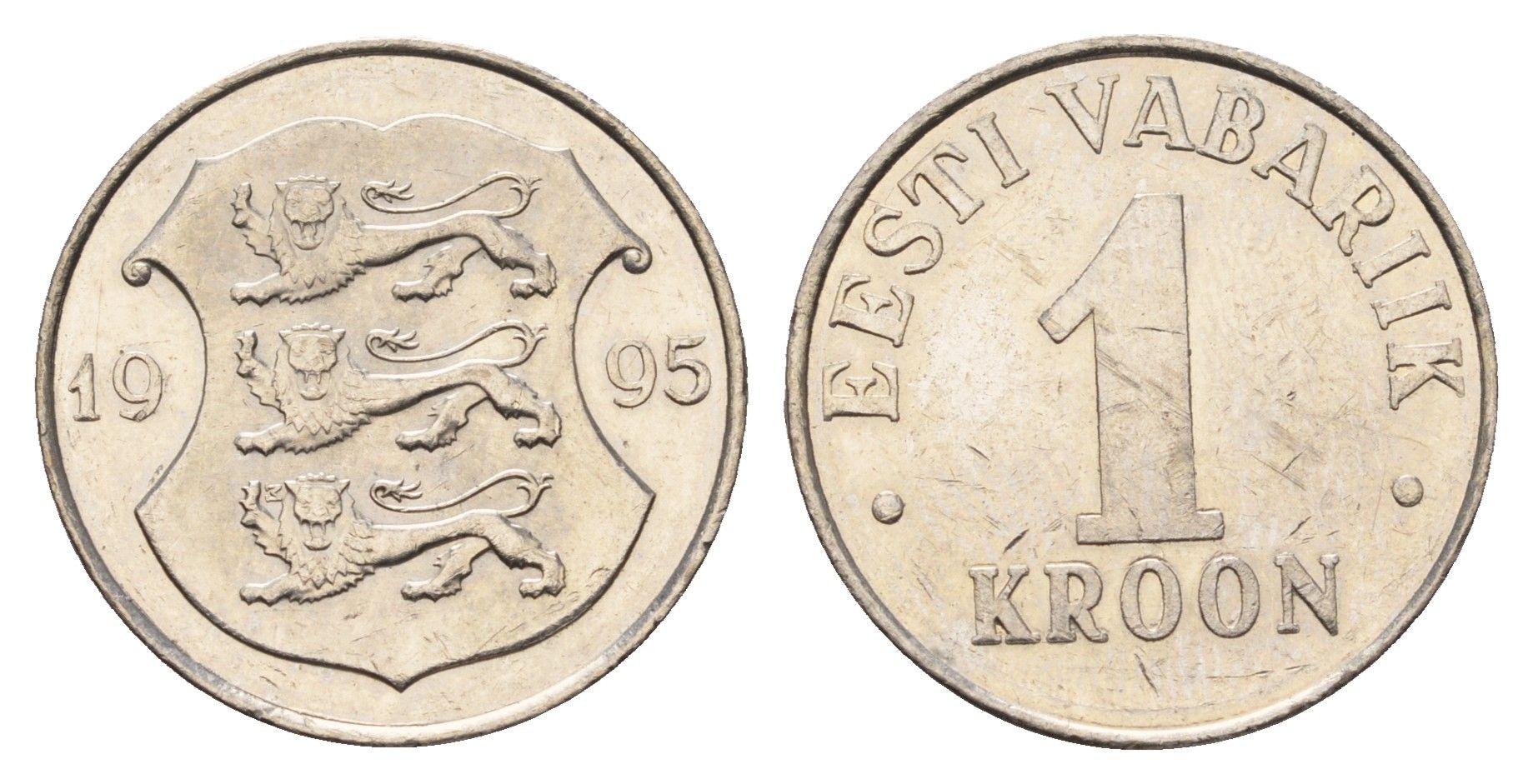 Эстония 1 крона 1995 KM 28 медно-никель aUNC 4688-631