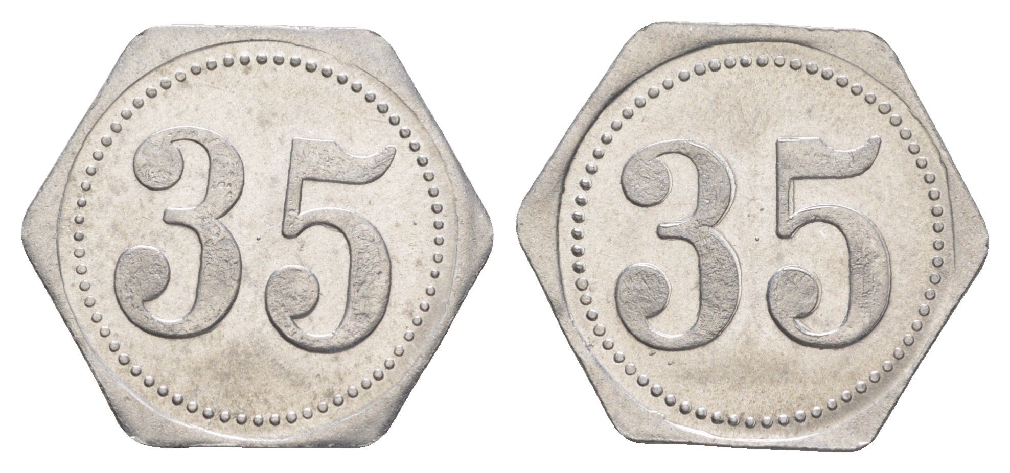 Германия жетон в 35 пфеннигов для приобретения "стакана пива" ND размер 21,5x21,5 мм, вес 0,97 гр алюминий UNC 4638-932