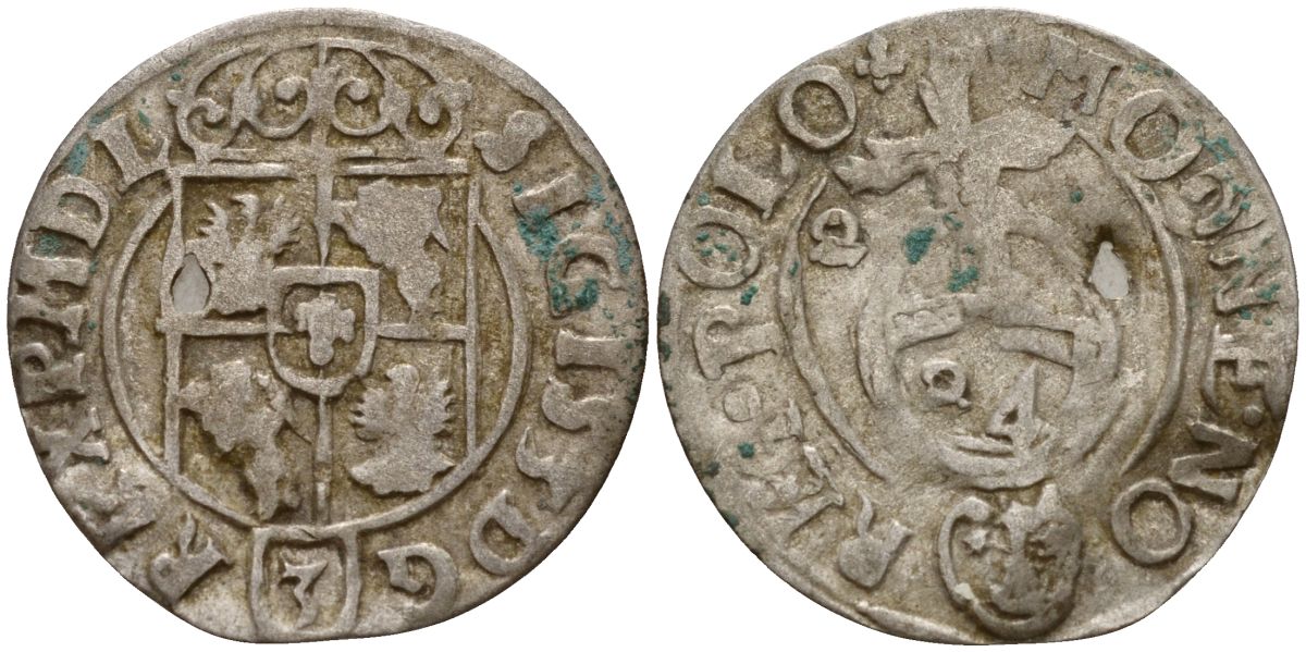 Польша 3 полкера (3 полторака - 1 крейцер) ND (1620-1627) Сигизмунд III Ваза (1587-1632) KM 41 серебро 4158-758
