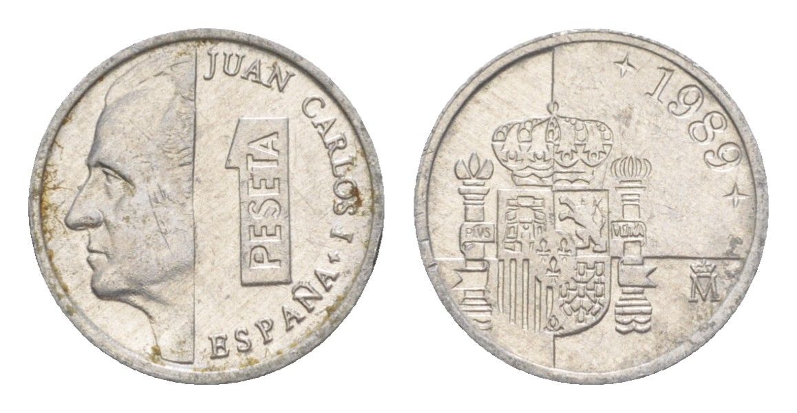 Испания 1 песета 1989 M, Хуан Карлос I (1975-2014) KM 832 алюминий 4623-1035
