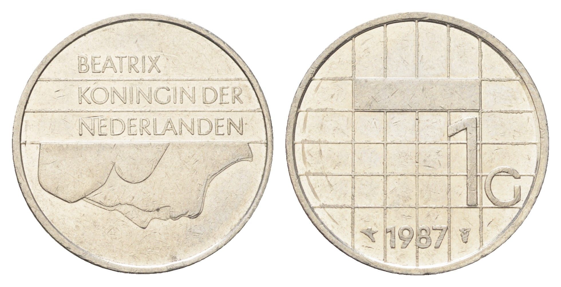 Нидерланды 1 гульден 1987 Беатрикс (1980-2013) KM 205 никель 4706-1253