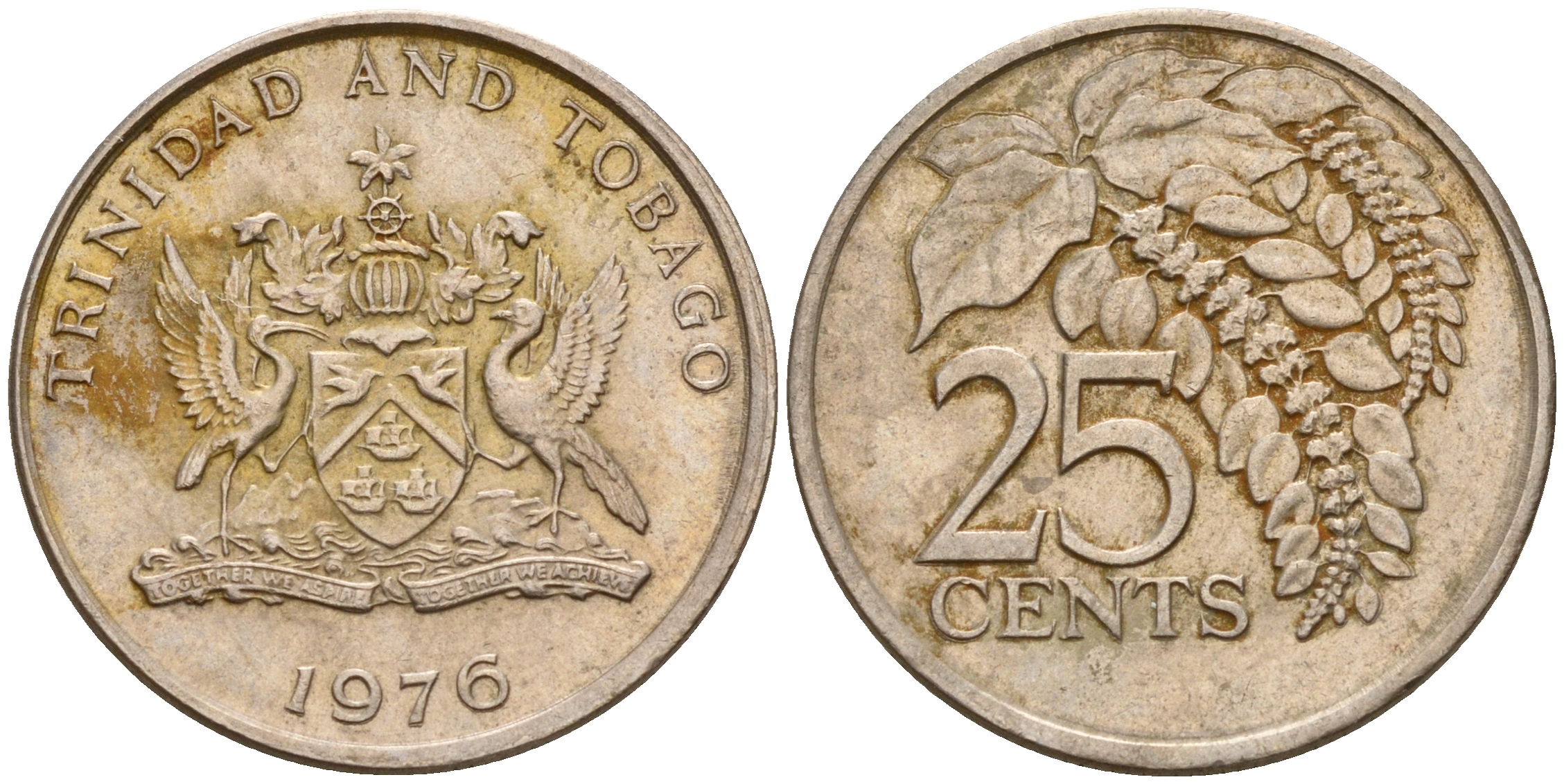 Тринидад и Тобаго 25 центов 1976 цветок дикая пуансеттия KM 28 медно-никель    4189-239