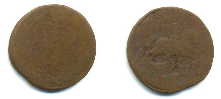 РОССИЯ 1 КОПЕЙКА 1759 медь 61-554