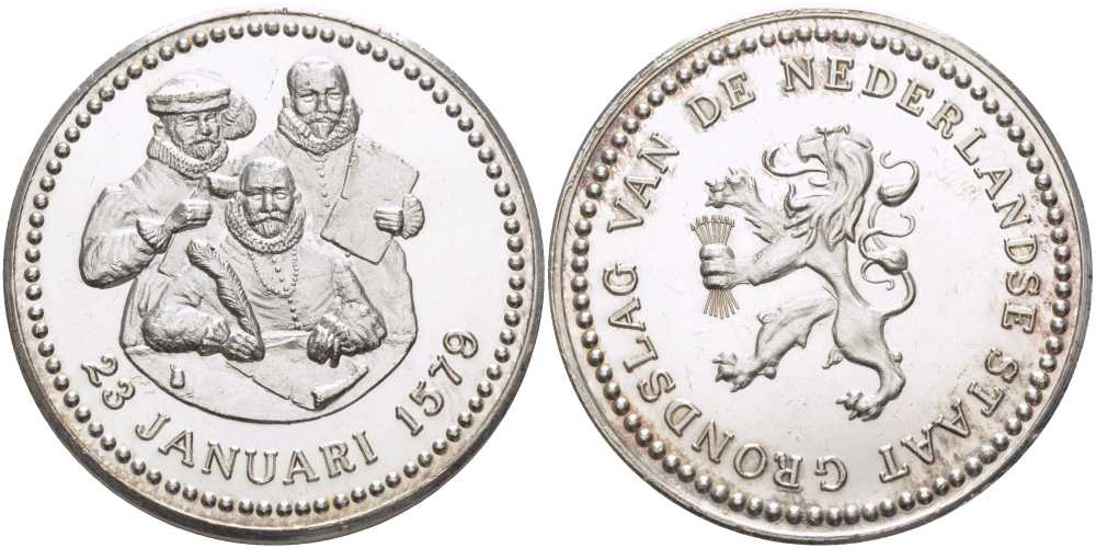 НИДЕРЛАНДЫ МЕДАЛЬ ND 25 ЯНВАРЯ 1579, УТРЕХТСКАЯ УНИЯ, ВОЕННО - ПОЛИТИЧЕСКОЕ ОБЪЕДИНЕНИЕ ПЯТИ СЕВЕРНЫХ ПРОВИНЦИЙ, (ГОЛАНДИЯ, ЗЕЛАНДИЯ, УТРЕХТ, ГЕЛЬДЕР, ГРОНИНГЕН), ОСНОВАНИЕ ГОСУДАРСТВА медно-никель 1076-8-41