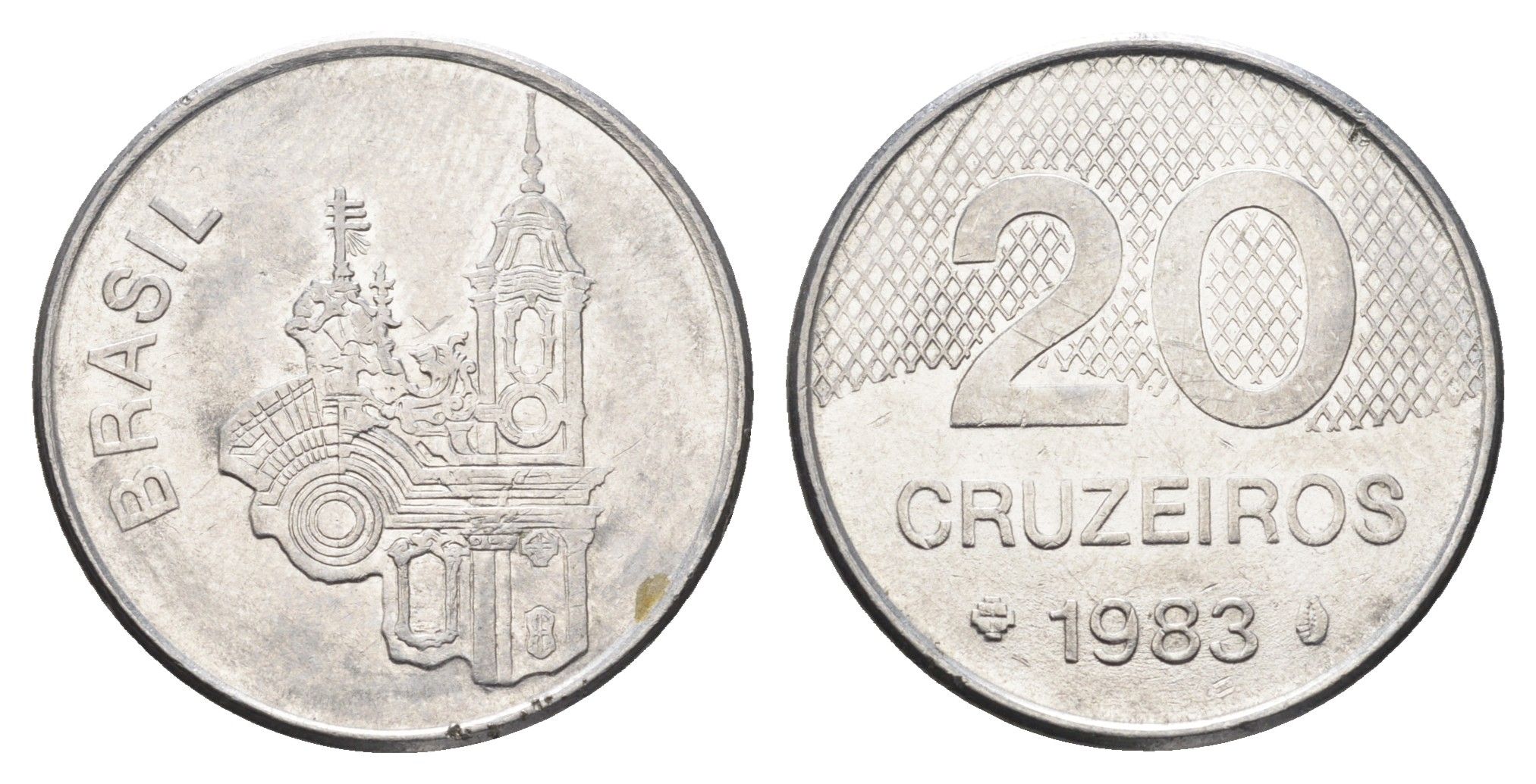 Бразилия 20 крузейро 1983 собор KM 593.1 нержавеющая сталь 4663-553