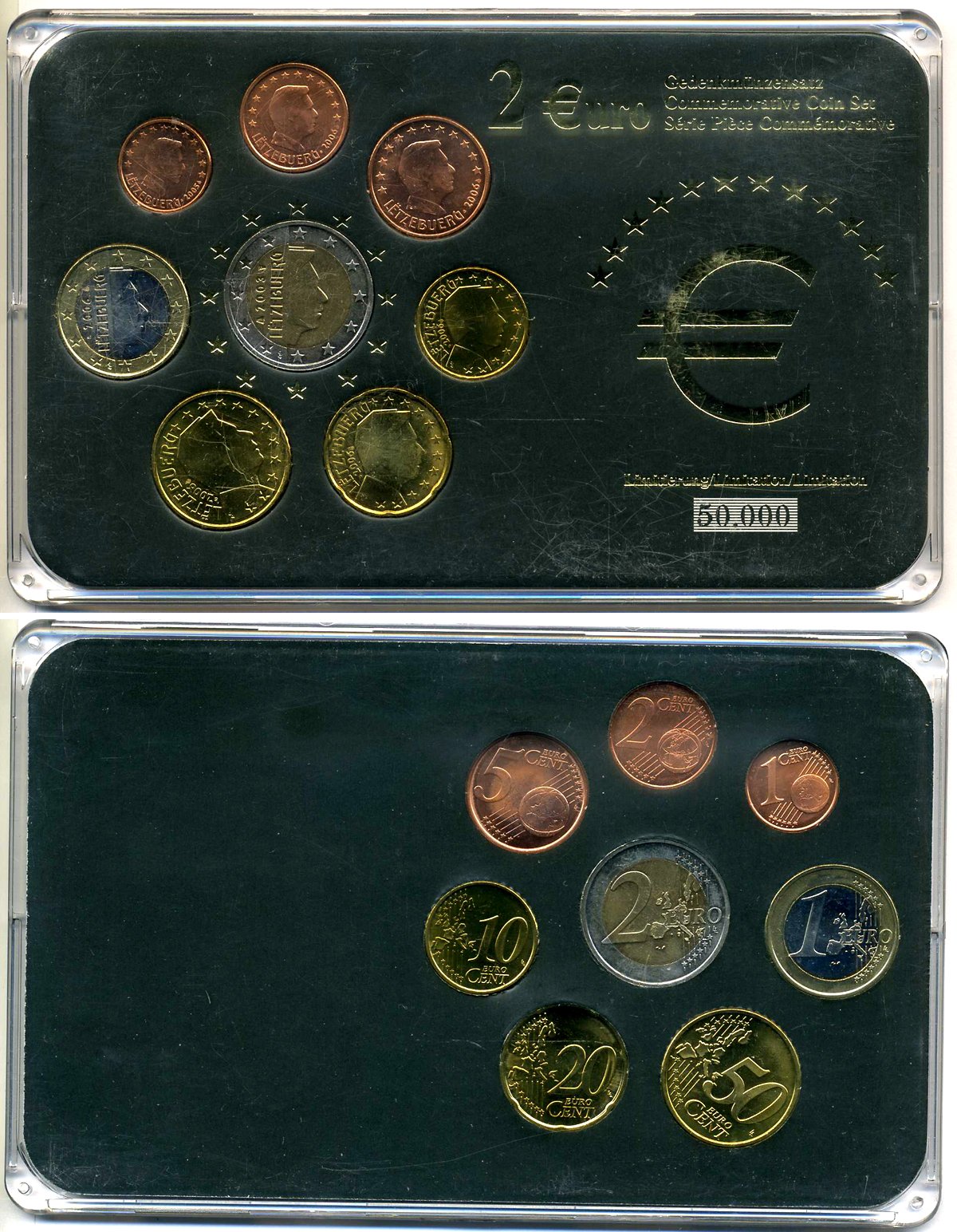 Люксембург евронабор из 8 монет 2003-2006 в пластике 4-4-1-6