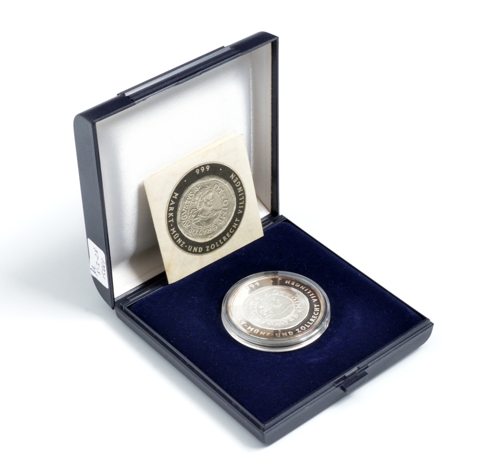 Германия медаль 1999 1000 лет Вилингерскому денару, с сертификатом серебро PROOF 7-5-1-40