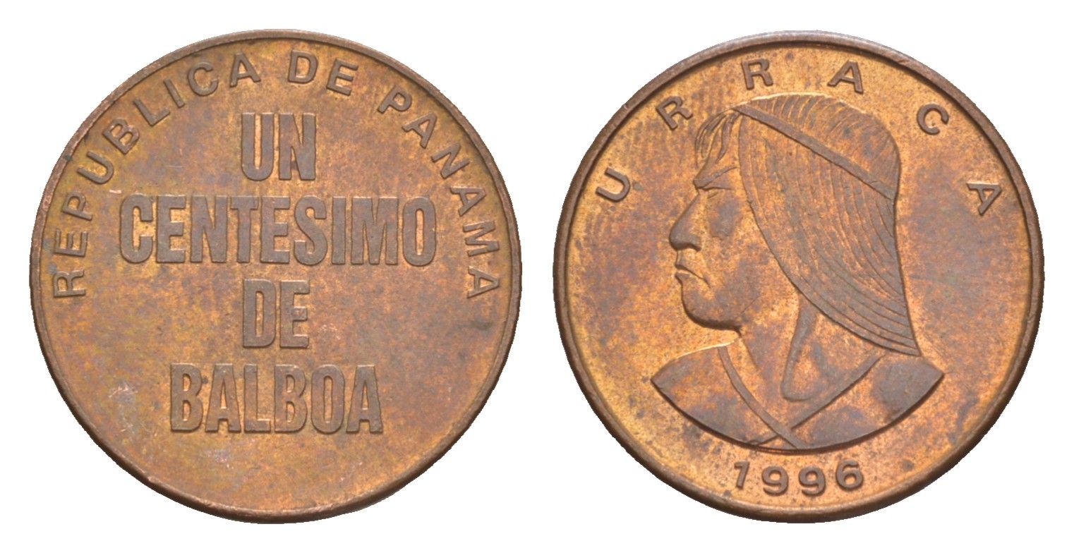 Панама 1 сентесимо 1996 KM 125 цинк плакированная медью 4644-629