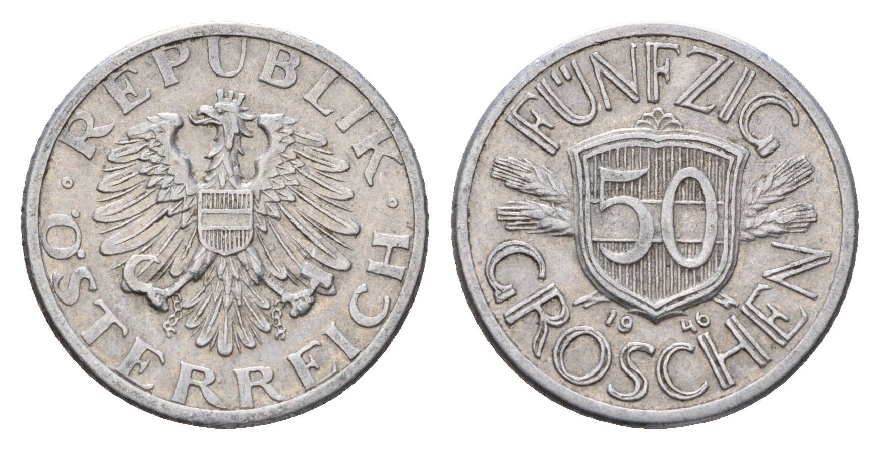 Австрия 50 грошей 1946 KM 2870 алюминий 4669-715
