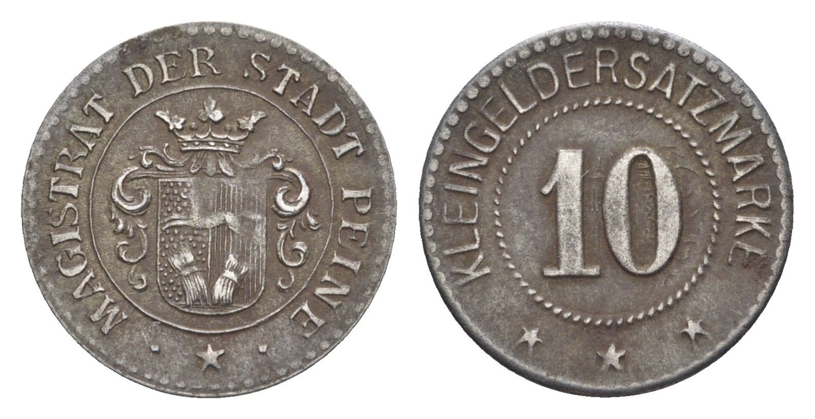 Пайне 10 пфеннигов ND (1918) Funck 420.3, Men18 25429.7 цинк 4528-437