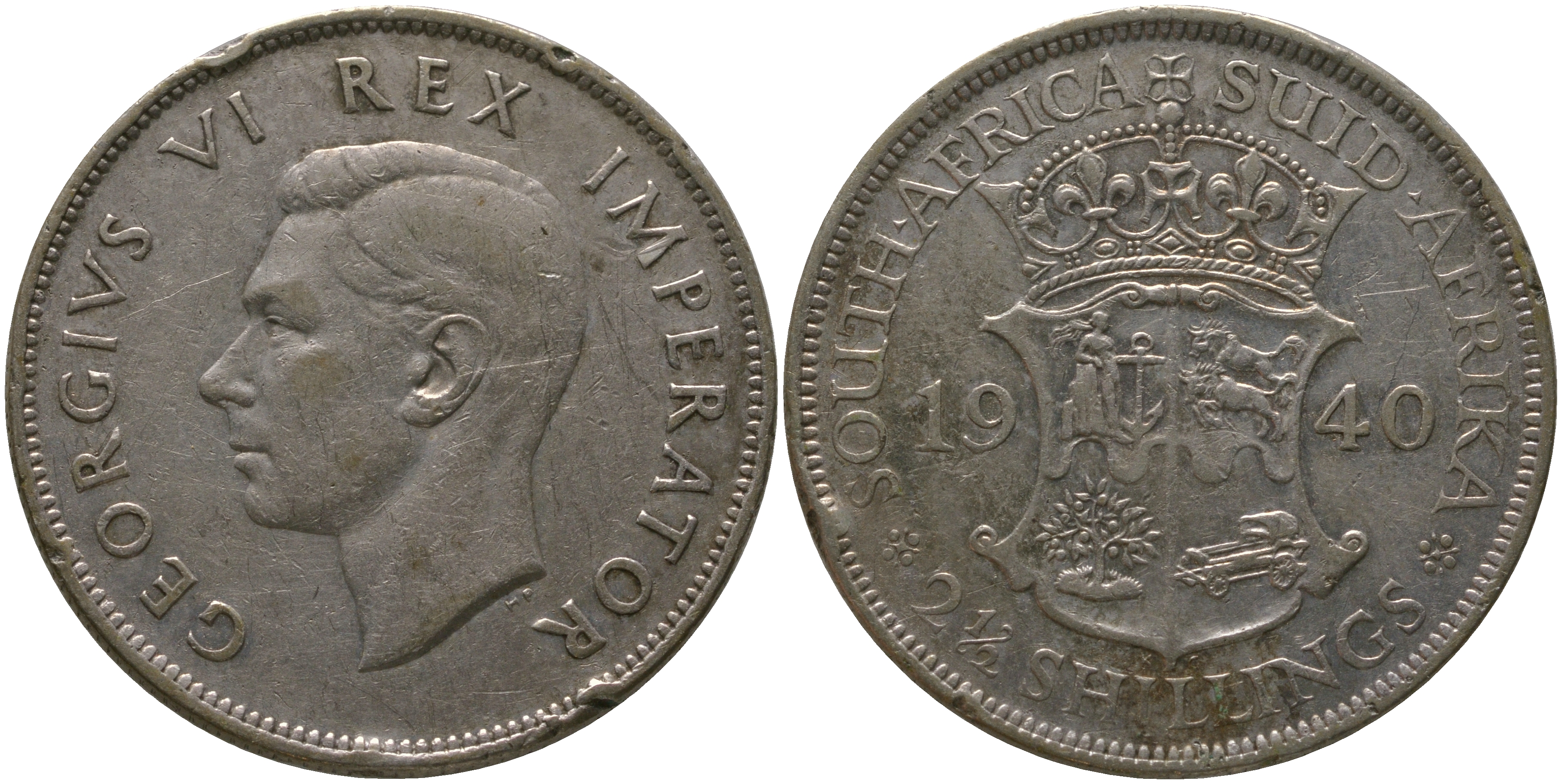 ЮАР 2-1/2 шиллинга 1940 Георг VI (1936-1952) KM 30 серебро    4168-244