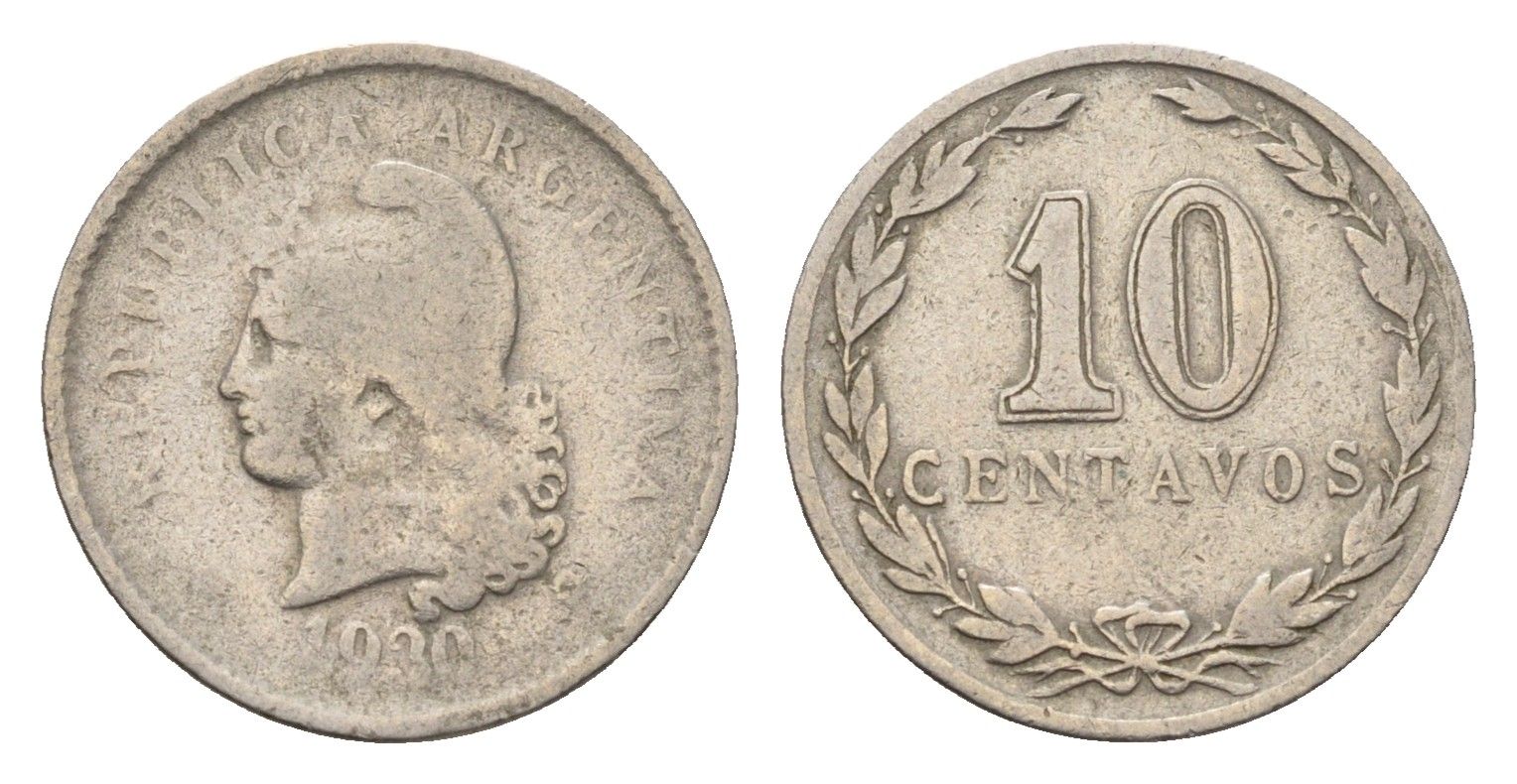 Аргентина 10 сентаво 1930 KM 35 медно-никель 4701-1259