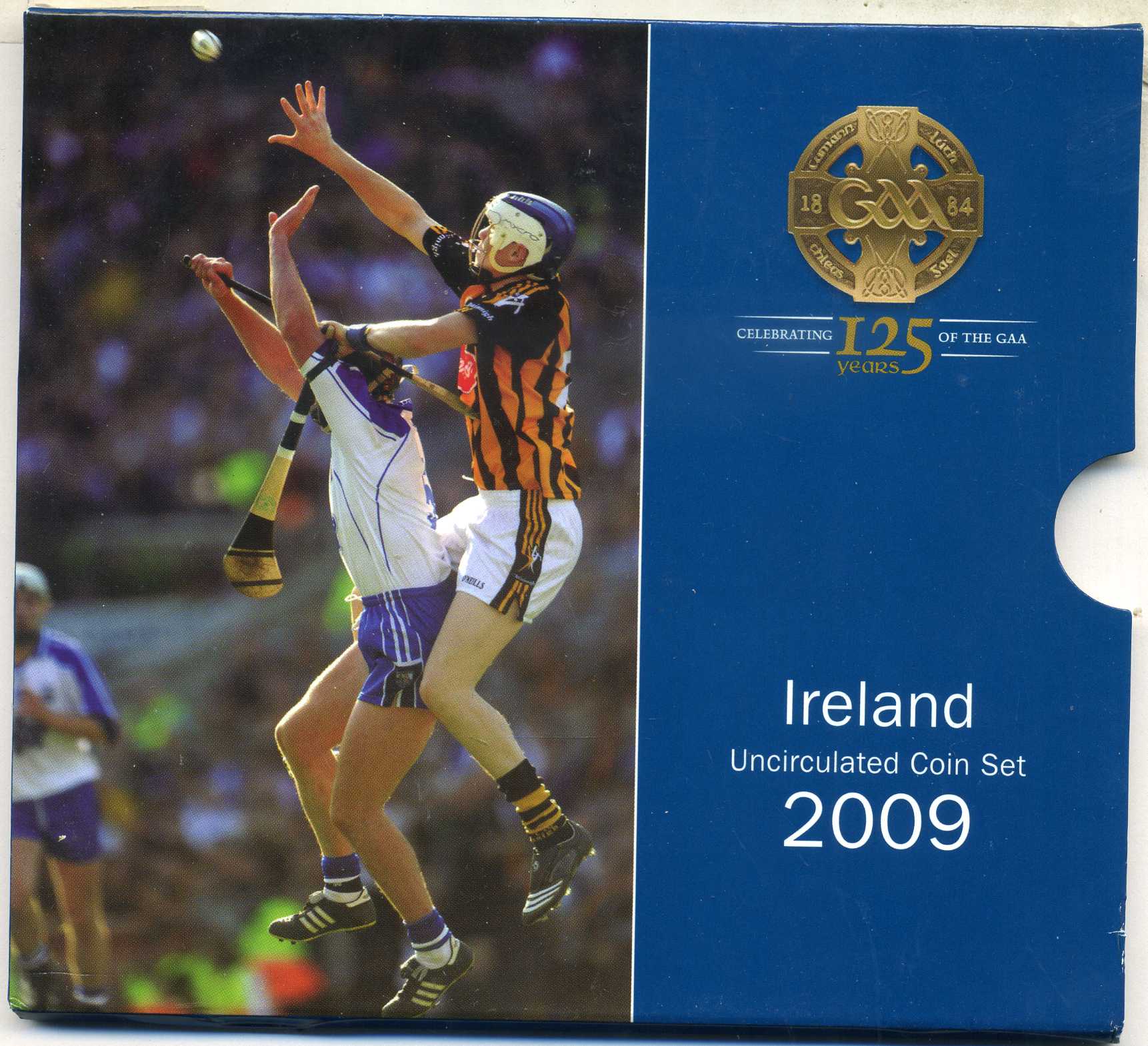 Ирландия евронабор из 8 монет 2009 125 лет Спортивной Ассоциации, запайка, в оригинальном картонном буклете, сертификат BUNC 5-4-4-28