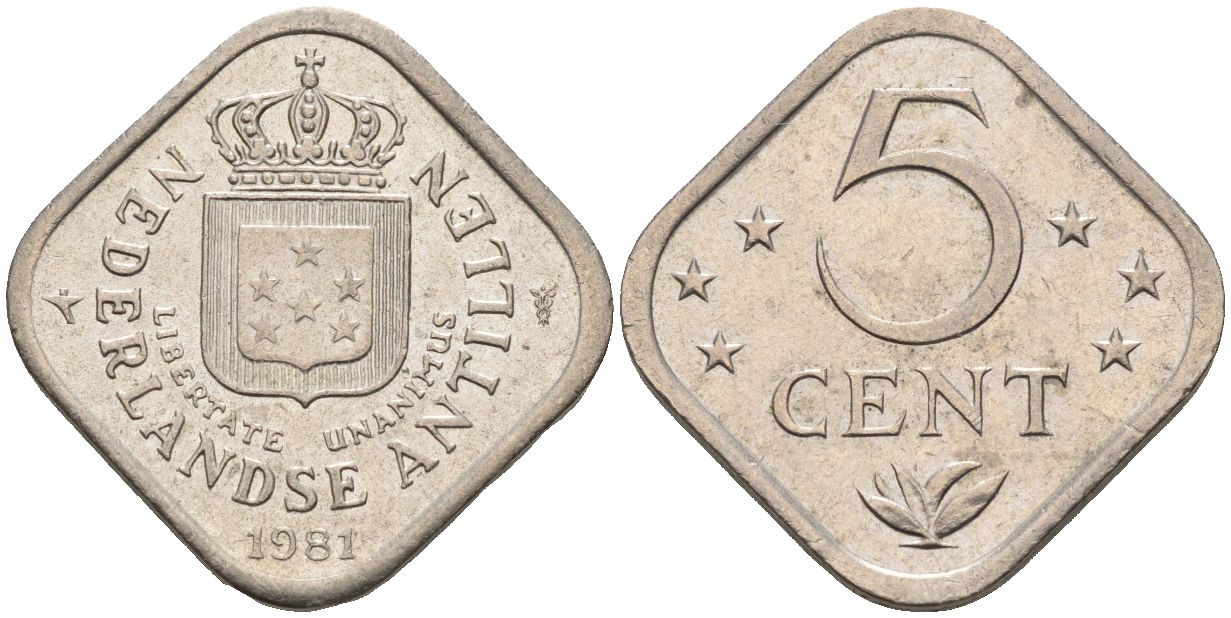 Нидерландские Антилы 5 центов 1981 Беатрикс (1980-2013) KM 13 медно-никель 4595-446