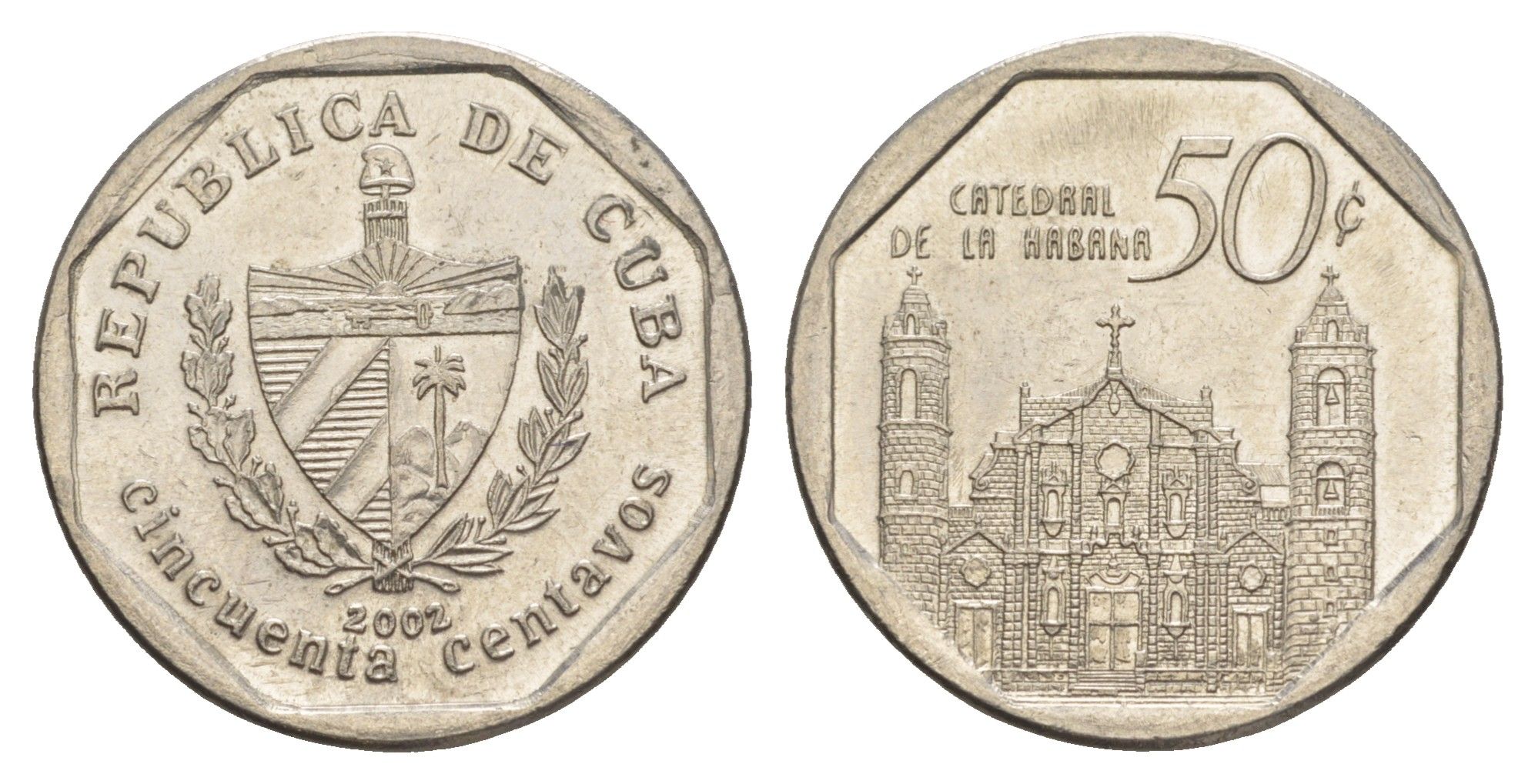 Куба 50 сентаво 2002 площадь в Тринидаде KM?578.2 сталь плакированная никелем 4646-437