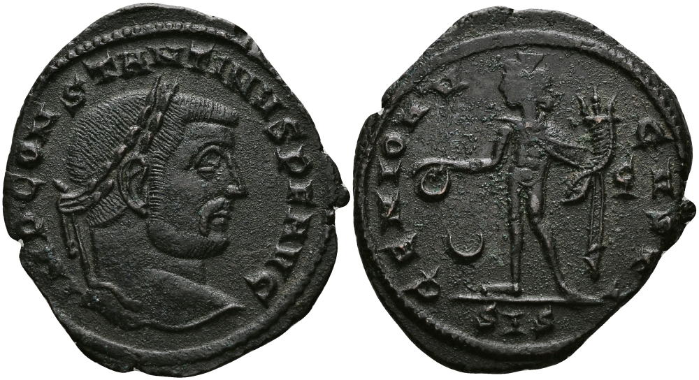 Римская Империя нуммий 310 - 311 Константин I Великий GENIO AVGVSTI Сисция Good Very fine RIC 209 бронза 1073-7-42
