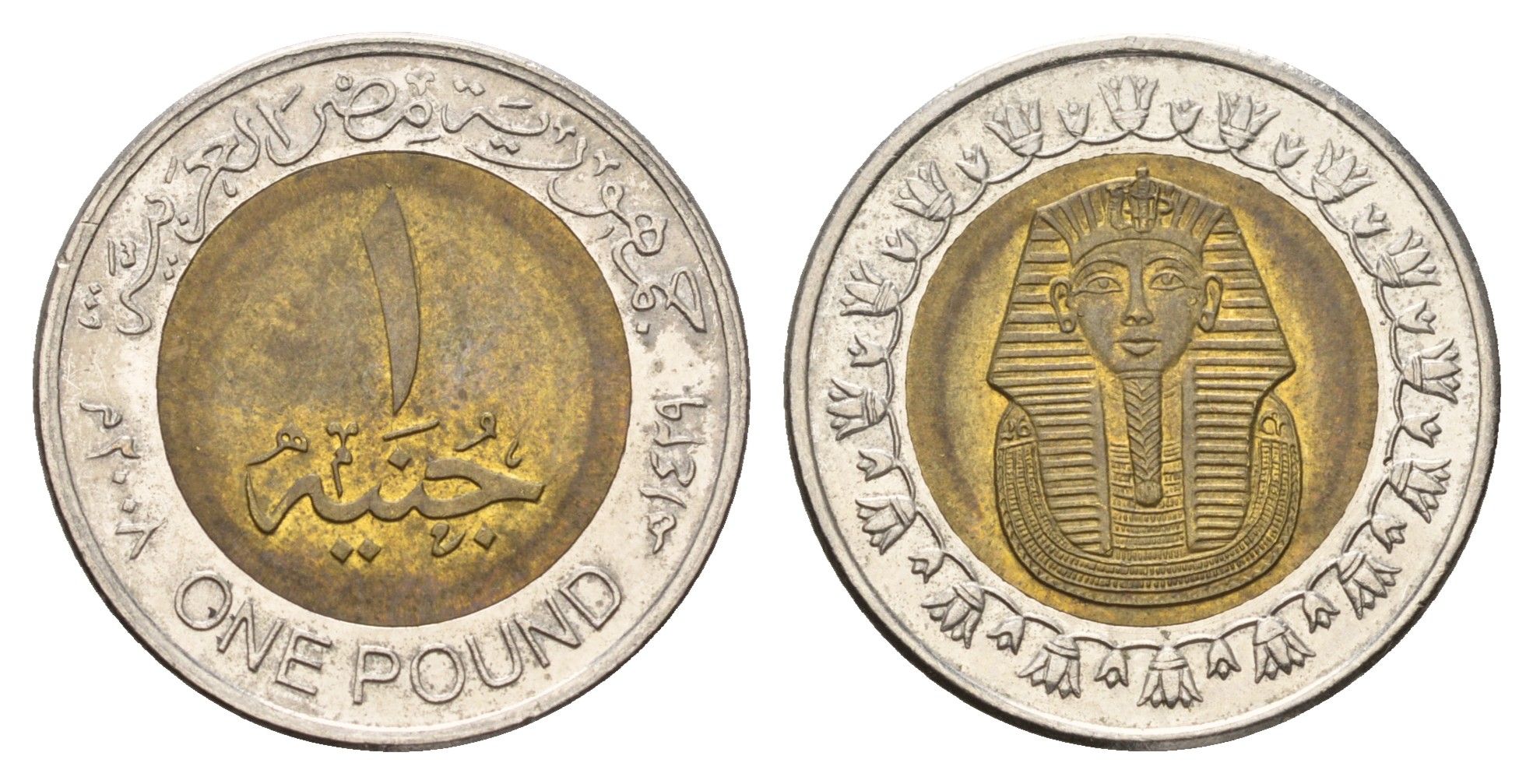Египет 1 фунт 2008 сфинкс KM 940a биметалл 4673-832