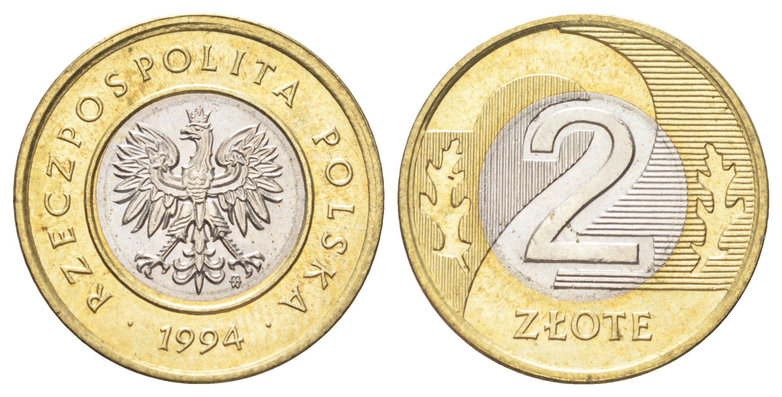 Польша 2 злотых 1994 MW KM 283 биметалл UNC 4701-123