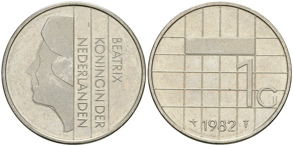 Нидерланды 1 гульден 1982 Беатрикс (1980-2013) KM 205 никель 4579-411