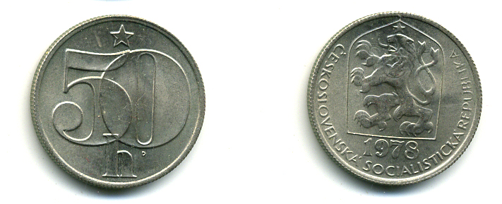 ЧЕХОСЛОВАКИЯ 50 ГЕЛЛЕРОВ1978 35-744