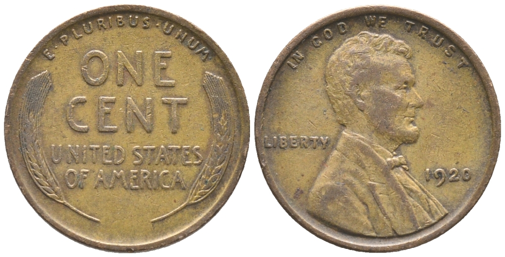 США 1 ЦЕНТ 1920 ЛИНКОЛЬН KM 132 бронза 100-1049