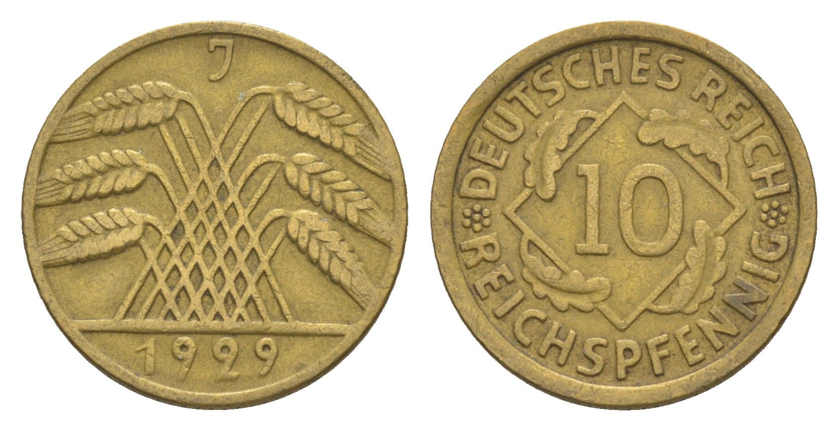 Германия 10 рейхспфеннигов 1929 J KM 40, J. 317 алюминиевая бронза 4549-747