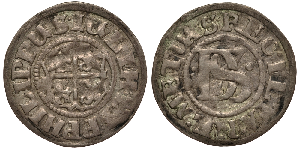 Померания, Вольгаст двойной шиллинг 1610 Филипп Юлий (1592-1625), вес 1,92 гр. Olding 131 a, Hildisch 211 серебро 1516-914