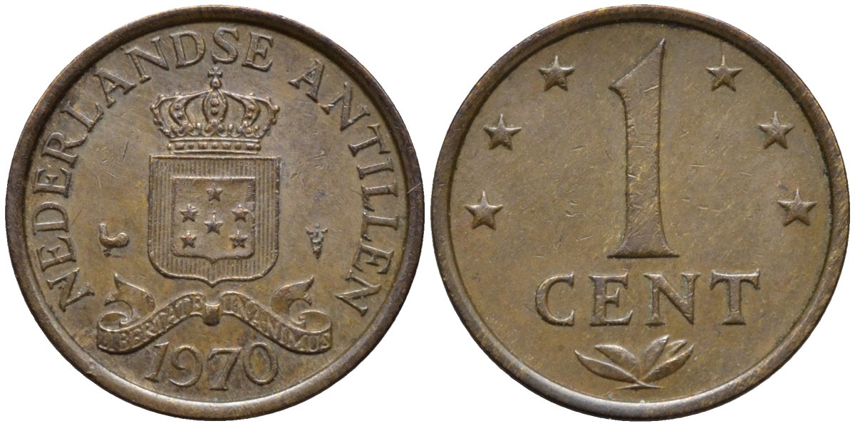 Нидерландские Антилы 1 цент 1970 Юлиана (1948-1980) KM 8 бронза 192-721