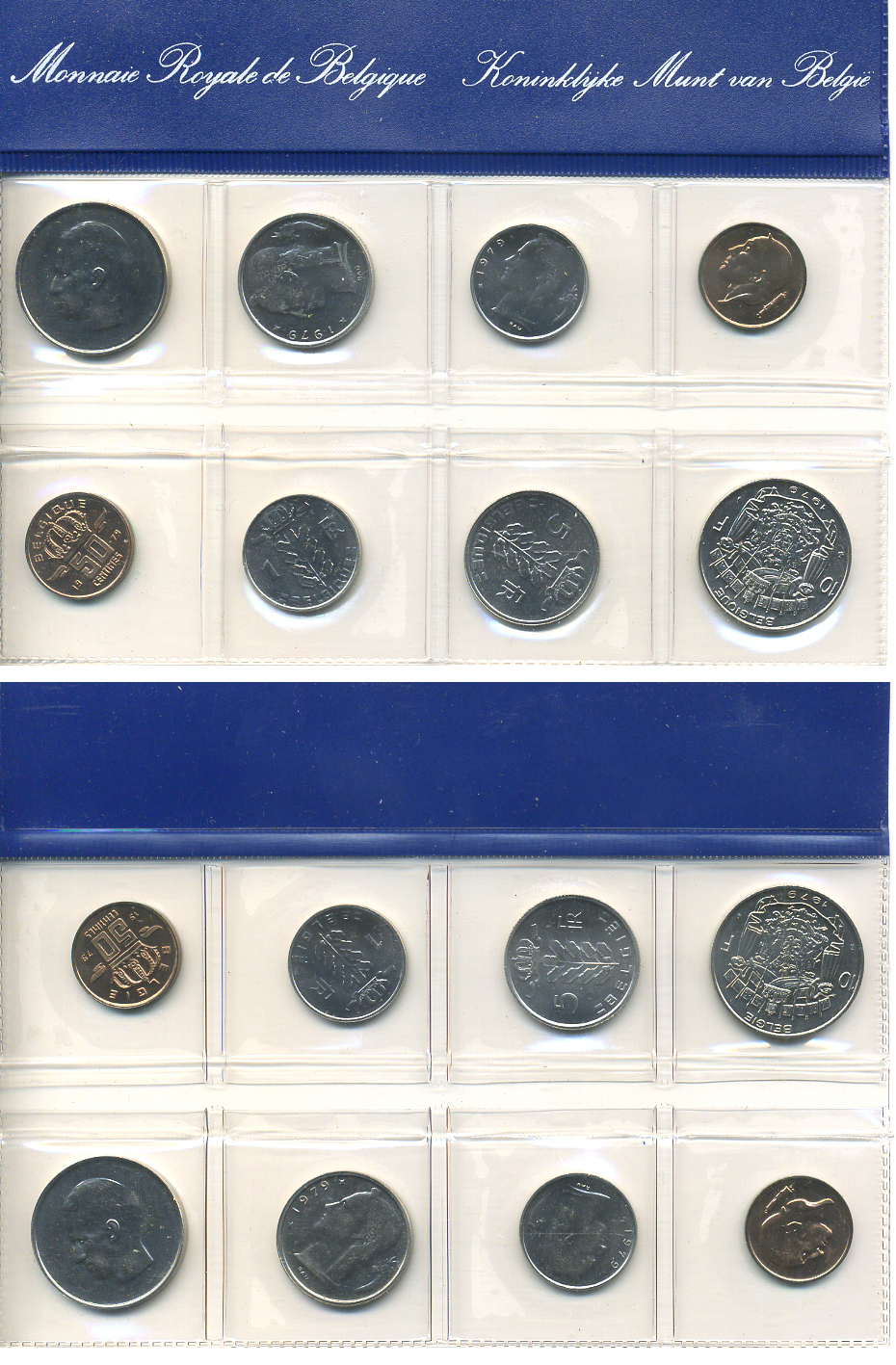 Бельгия набор из 8 монет 1979 BELGIE-BELGIQUE, в запайке KM SS 15   UNC  1-5-2-26