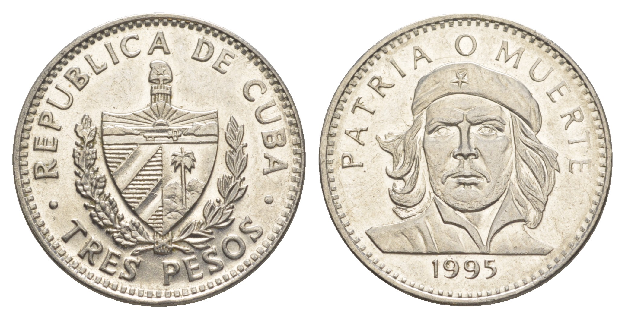 Куба 3 песо 1995 Эрнесто Че Гевара KM 346a сталь плакированная никелем    M14-04