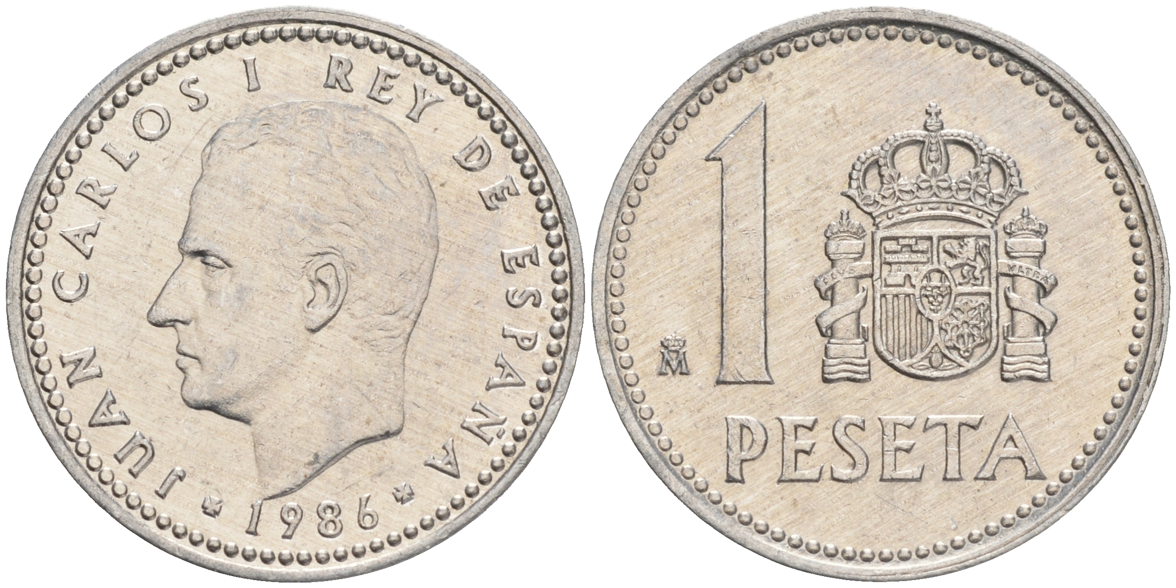 Испания 1 песета 1986 M, Хуан Карлос I (1975-2014) KM 821 алюминий 192-829