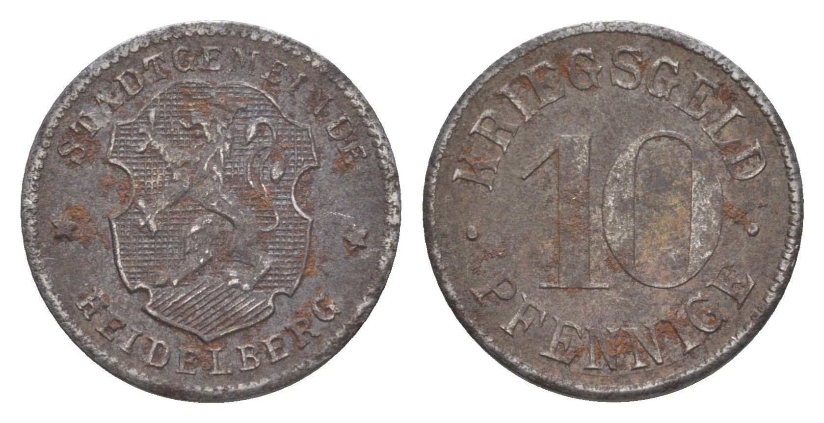 Гейдельберг 10 пфеннигов ND (1919-1920) Funck 203.3, Men05 11175.1 железо 3955-1036