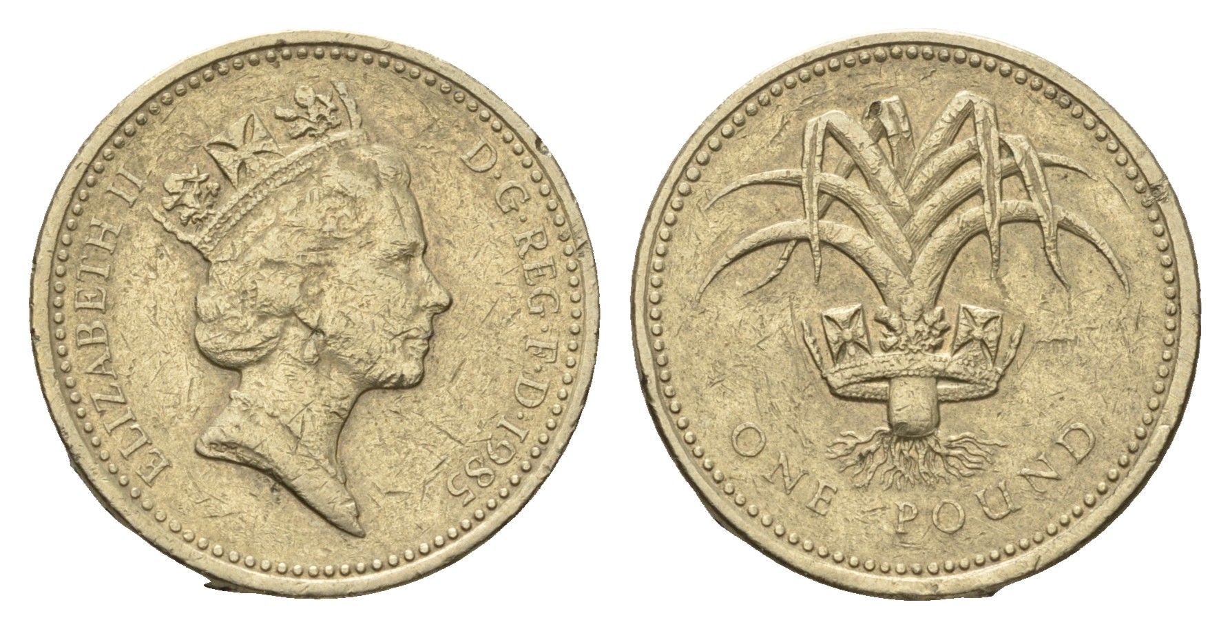Великобритания 1 фунт 1985 Елизавета II (1952-2022) KM 941, Spink 4331 никель латунь 4695-827